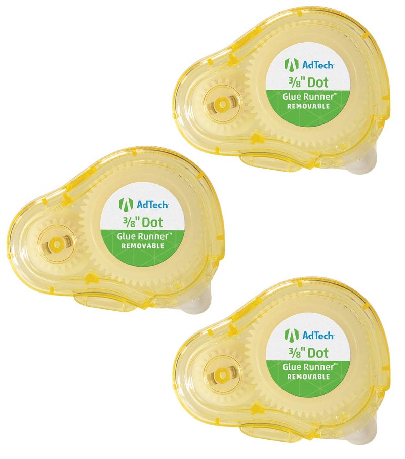 AdTech Removable Adhesive Dots Glue Runner, Clear .375" - 3 Pack - Image 5